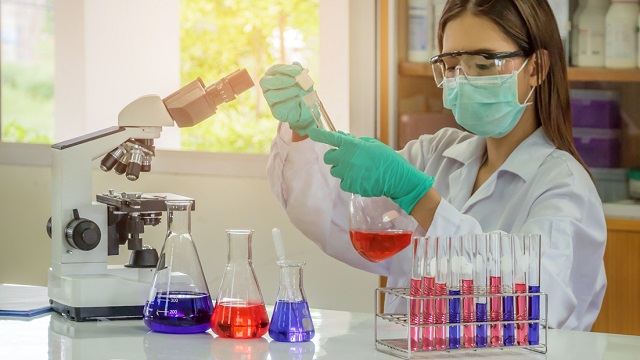 Scientist working at laboratory